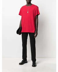 rotes T-Shirt mit einem Rundhalsausschnitt von Yohji Yamamoto