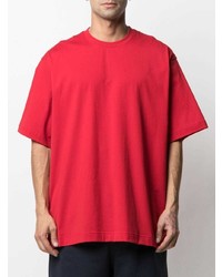 rotes T-Shirt mit einem Rundhalsausschnitt von Y-3