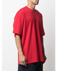 rotes T-Shirt mit einem Rundhalsausschnitt von Y-3