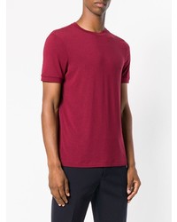 rotes T-Shirt mit einem Rundhalsausschnitt von Giorgio Armani