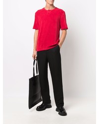 rotes T-Shirt mit einem Rundhalsausschnitt von Bottega Veneta