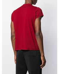 rotes T-Shirt mit einem Rundhalsausschnitt von Rick Owens DRKSHDW