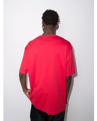 rotes T-Shirt mit einem Rundhalsausschnitt von Comme Des Garcons SHIRT