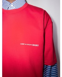 rotes T-Shirt mit einem Rundhalsausschnitt von Comme Des Garcons SHIRT