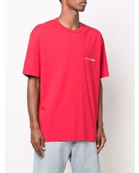 rotes T-Shirt mit einem Rundhalsausschnitt von Comme Des Garcons SHIRT