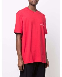 rotes T-Shirt mit einem Rundhalsausschnitt von Comme Des Garcons SHIRT