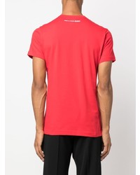 rotes T-Shirt mit einem Rundhalsausschnitt von Comme Des Garcons SHIRT