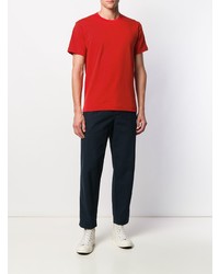 rotes T-Shirt mit einem Rundhalsausschnitt von Comme Des Garcons SHIRT