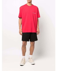 rotes T-Shirt mit einem Rundhalsausschnitt von Comme Des Garcons SHIRT