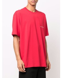 rotes T-Shirt mit einem Rundhalsausschnitt von Comme Des Garcons SHIRT