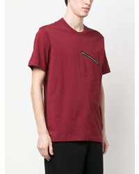 rotes T-Shirt mit einem Rundhalsausschnitt von Comme Des Garcons SHIRT