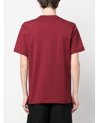 rotes T-Shirt mit einem Rundhalsausschnitt von Comme Des Garcons SHIRT