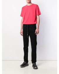 rotes T-Shirt mit einem Rundhalsausschnitt von Off-White