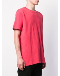 rotes T-Shirt mit einem Rundhalsausschnitt von Off-White