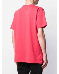 rotes T-Shirt mit einem Rundhalsausschnitt von Off-White