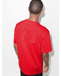 rotes T-Shirt mit einem Rundhalsausschnitt von Y-3