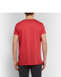 rotes T-Shirt mit einem Rundhalsausschnitt von Acne Studios