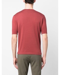 rotes T-Shirt mit einem Rundhalsausschnitt von Dell'oglio