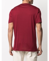 rotes T-Shirt mit einem Rundhalsausschnitt von Brunello Cucinelli