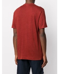 rotes T-Shirt mit einem Rundhalsausschnitt von Z Zegna