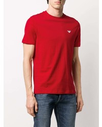 rotes T-Shirt mit einem Rundhalsausschnitt von Emporio Armani