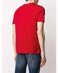 rotes T-Shirt mit einem Rundhalsausschnitt von Emporio Armani