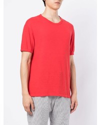 rotes T-Shirt mit einem Rundhalsausschnitt von Officine Generale