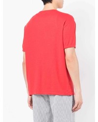 rotes T-Shirt mit einem Rundhalsausschnitt von Officine Generale