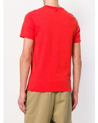rotes T-Shirt mit einem Rundhalsausschnitt von AMI Alexandre Mattiussi