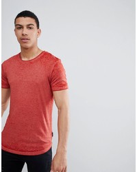 rotes T-Shirt mit einem Rundhalsausschnitt von D-struct