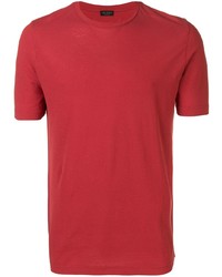 rotes T-Shirt mit einem Rundhalsausschnitt von Dell'oglio