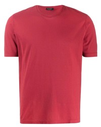 rotes T-Shirt mit einem Rundhalsausschnitt von Dell'oglio