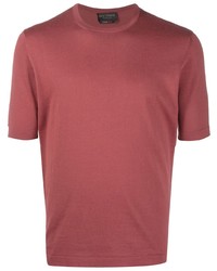 rotes T-Shirt mit einem Rundhalsausschnitt von Dell'oglio