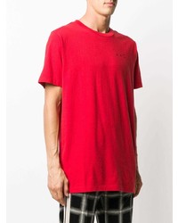 rotes T-Shirt mit einem Rundhalsausschnitt von Off-White