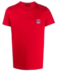 rotes T-Shirt mit einem Rundhalsausschnitt von Diesel