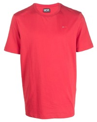 rotes T-Shirt mit einem Rundhalsausschnitt von Diesel