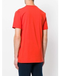 rotes T-Shirt mit einem Rundhalsausschnitt von Ron Dorff