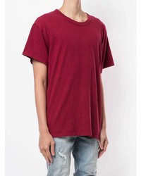 rotes T-Shirt mit einem Rundhalsausschnitt von Amiri