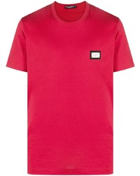 rotes T-Shirt mit einem Rundhalsausschnitt von Dolce & Gabbana