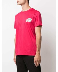 rotes T-Shirt mit einem Rundhalsausschnitt von Moncler