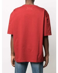 rotes T-Shirt mit einem Rundhalsausschnitt von Maison Margiela