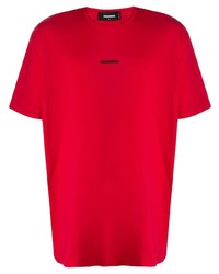 rotes T-Shirt mit einem Rundhalsausschnitt von DSQUARED2