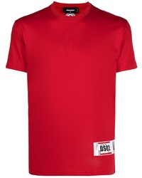 rotes T-Shirt mit einem Rundhalsausschnitt von DSQUARED2