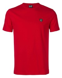 rotes T-Shirt mit einem Rundhalsausschnitt von Ea7 Emporio Armani