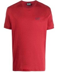 rotes T-Shirt mit einem Rundhalsausschnitt von Ea7 Emporio Armani