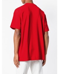 rotes T-Shirt mit einem Rundhalsausschnitt von Palm Angels