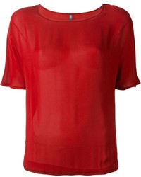 rotes T-Shirt mit einem Rundhalsausschnitt von Eleventy