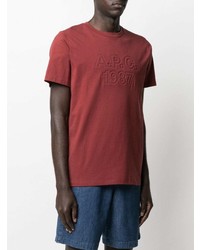 rotes T-Shirt mit einem Rundhalsausschnitt von A.P.C.