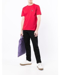 rotes T-Shirt mit einem Rundhalsausschnitt von Paul Smith