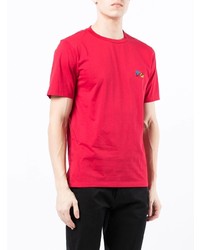 rotes T-Shirt mit einem Rundhalsausschnitt von Paul Smith